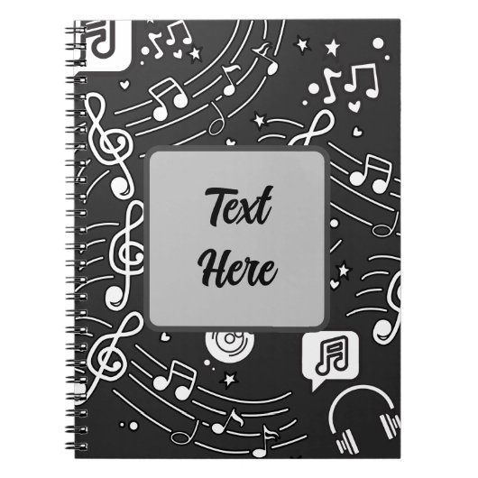 Musiknotens Doodle Spiral Notebook - Ideal für M Notizblock (Vorderseite)