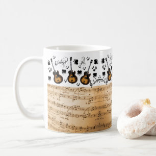 Musiknotens Gitarre Tasse