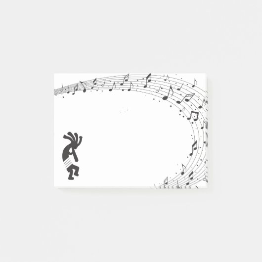 Musiknotens Kokopelli Post-it Klebezettel (Vorderseite)