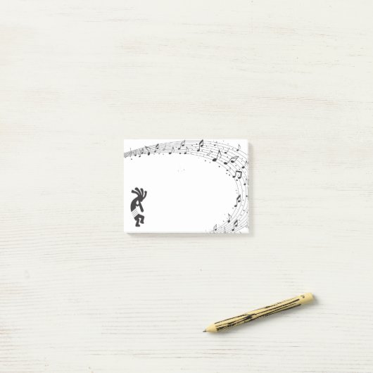 Musiknotens Kokopelli Post-it Klebezettel (Auf Schreibtisch)