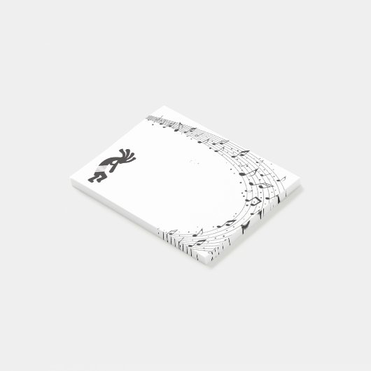 Musiknotens Kokopelli Post-it Klebezettel (angewinkelt)