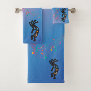 Musiknotens Moon Stars Kokopelli Badhandtuch Set
