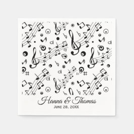 Musiknotens Musical Wedding Napkins Serviette