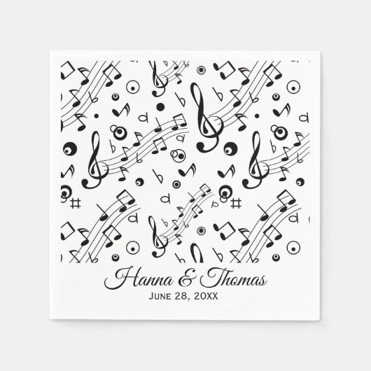 Musiknotens Musical Wedding Napkins Serviette (Vorderseite)