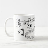 Musiknotens Musician Singer Moderne Schwarz-weiß Kaffeetasse (Links)