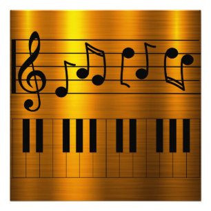 Musiknotens Piano Keys Fotodruck