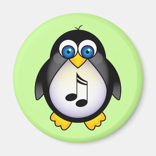 Musiknotens Pinguin-Geschenk Magnet (Vorne)