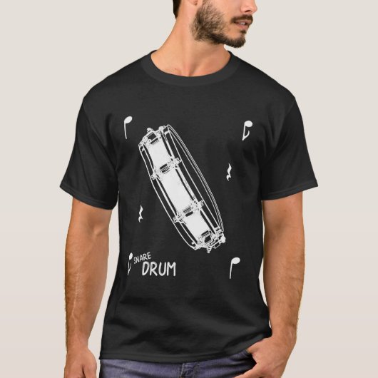 Musiknotens Snare Drum T-Shirt (Vorderseite)