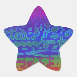 Musiknotens-Star-Sticker Stern-Aufkleber