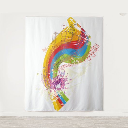 Musiknotens Tapestry Wandteppich (Vorderseite)