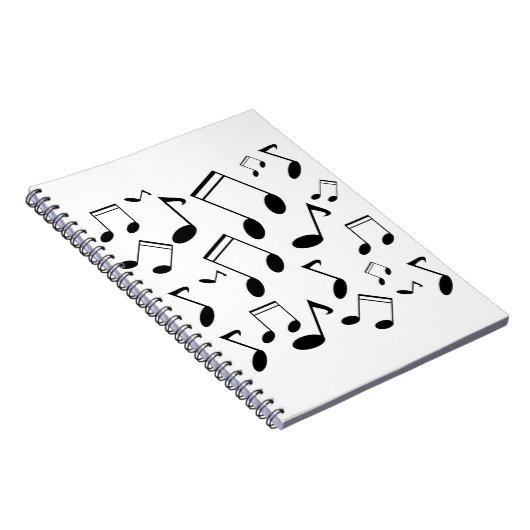 Musiknotenschwarzes Notizblock (Rechte Seite)