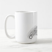 Musiknotenwelle, schwarze Linienclipart Kaffeetasse (Links)