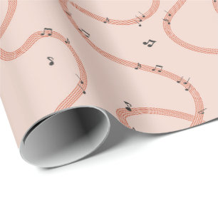 Musiknotenzeichen zusätzliches Rosa Geschenkpapier