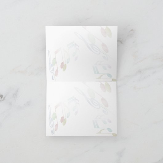 Musiknotes Linear Multicolor DANK Dankeskarte (Innenseite)