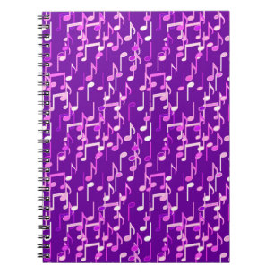 Musiknotes print - violett, lila, vielseitig notizblock