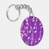Musiknotes print - violett, lila, vielseitig schlüsselanhänger (Vorderseite links)