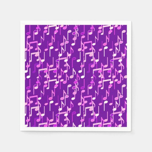 Musiknotes print - violett, lila, vielseitig serviette (Vorderseite)