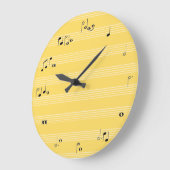 Musiknotezeituhr - Gelb Große Wanduhr (Winkel)