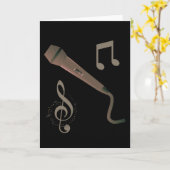 Musiknotizen aus brauner Hand Karte (Gelbe Blume)