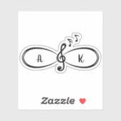 Musiknotizen Liebe Unendlich Symbol Custom Aufkleber (Blatt)