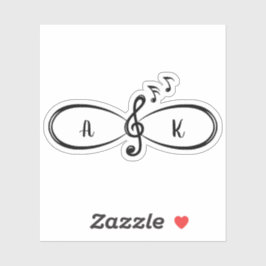 Musiknotizen Liebe Unendlich Symbol Custom Aufkleber