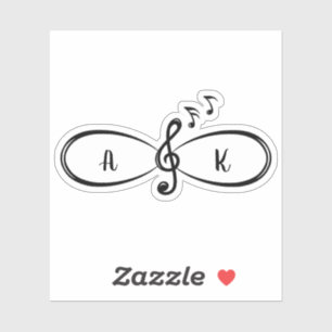 Musiknotizen Liebe Unendlich Symbol Custom Aufkleber