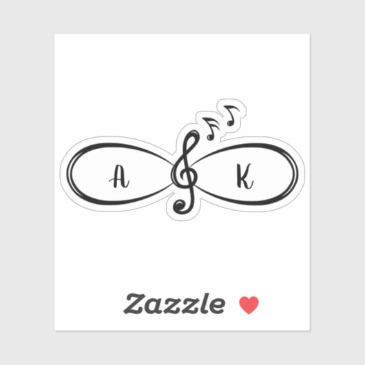 Musiknotizen Liebe Unendlich Symbol Custom Aufkleber (Blatt)