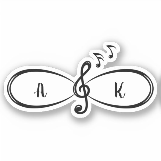 Musiknotizen Liebe Unendlich Symbol Custom Aufkleber (Vorderseite)