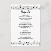 Musiknotizen Schwarz-Weiß-Monogramm-Hochzeit Begleitkarte (Vorderseite)