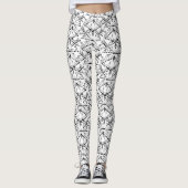 Musiknotizen Treble Clef Muster Leggings (Vorderseite)