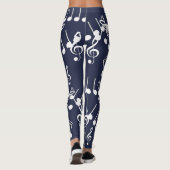 Musiknotizen Treble Clef Muster Leggings (Rückseite)