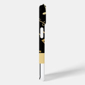 Musiknotizen und Klaviertasten Schwarz und Gold Case-Mate iPhone Hülle (Rückseite / Rechts)