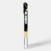 Musiknotizen und Klaviertasten Schwarz und Gold Case-Mate iPhone Hülle (Rückseite / Links)