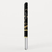 Musiknotizen und Klaviertasten Schwarz und Gold Case-Mate iPhone Hülle (Hinten/Rechts)