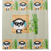 Musikpanda Duschvorhang (Vorderseite)