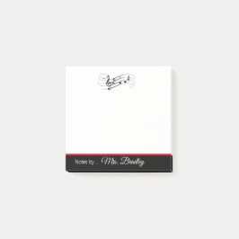 Musikpersonal und Noten Notepad, Musiklehrer Post-it Klebezettel