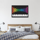 Musikpiano-Instrumentaltastatur mehrfarbig Leinwanddruck (Insitu (Schlafzimmer))