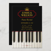 Musikpiano Keys Konzert Einladung (Vorne/Hinten)