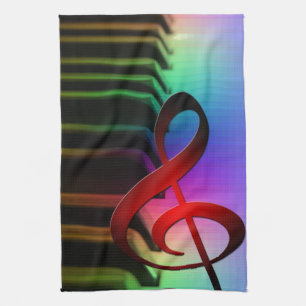 Musikpiano-Schlüssel Notizen Lehrer Reiseziel Inst Handtuch