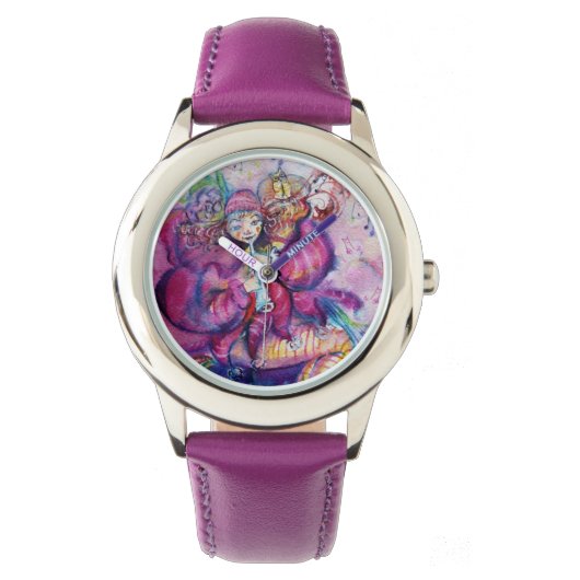 MUSIKPINK CLOWN ARMBANDUHR (Vorderseite)