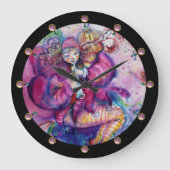MUSIKPINK CLOWN GROßE WANDUHR (Vorderseite)
