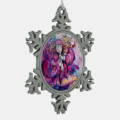 MUSIKPINK MIT EIGENEM KLEIN SCHNEEFLOCKEN Zinn-Ornament (Links)