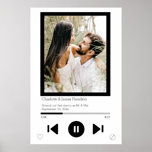 Musikplayer Erster Tanz Foto Poster (Vorne)