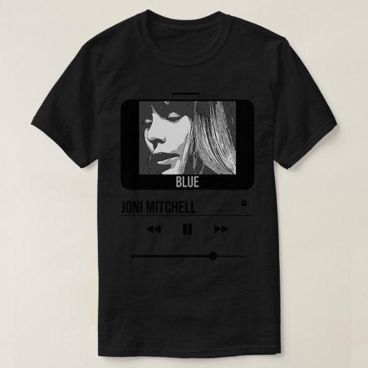 Musikplayer Joni mitchell Vblack T-Shirt (Design vorne)