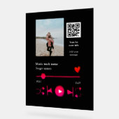 Musikplayer personalisiertes Paar Liebe q r Code t Acrylschild (Winkel)