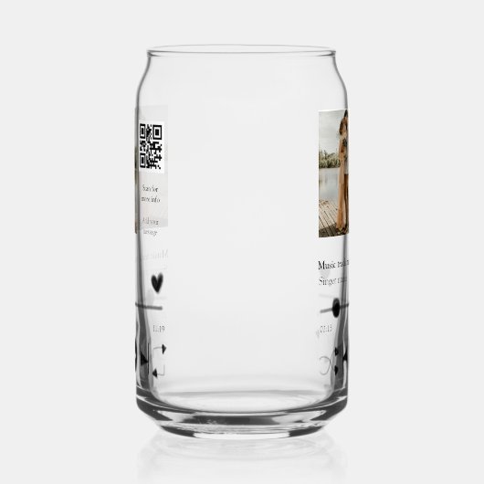 Musikplayer personalisiertes Paar Liebe q r Code t Dosenglas (Rechts)