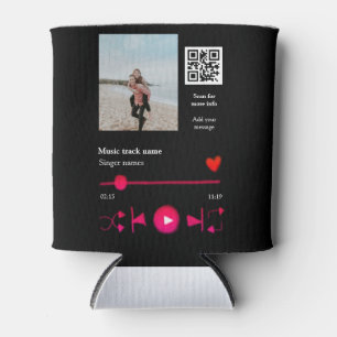 Musikplayer personalisiertes Paar Liebe q r Code t Dosenkühler