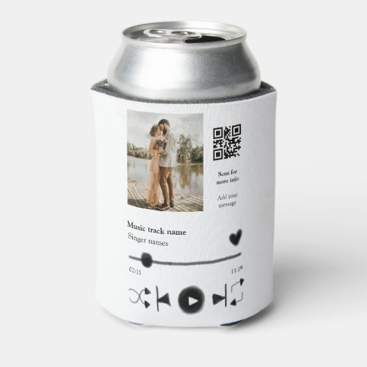 Musikplayer personalisiertes Paar Liebe q r Code t Dosenkühler (Kanne Rückseite)