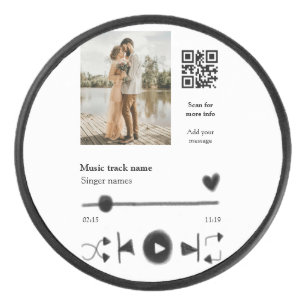 Musikplayer personalisiertes Paar Liebe q r Code t Eishockey Puck
