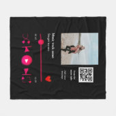 Musikplayer personalisiertes Paar Liebe q r Code t Fleecedecke (Vorderseite (Horizontal))